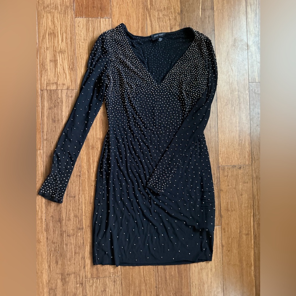 Elegant Black Studded Dress